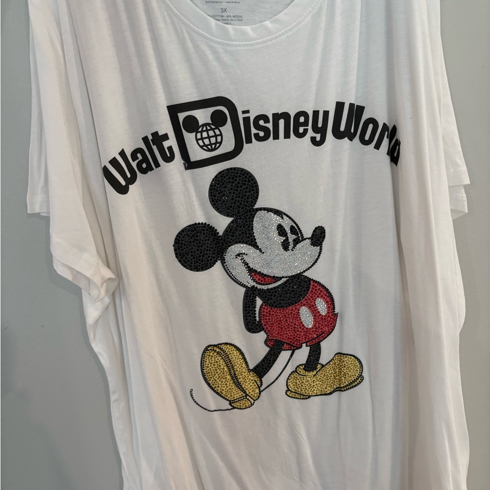 Disney Classic White Tee w/ Rhinestons
